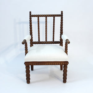 Antique oak Bobbin chair, early 20th century