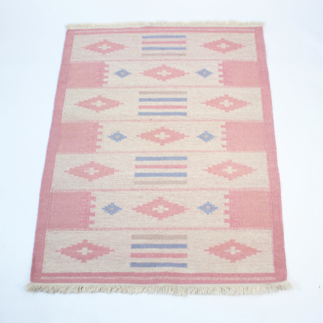 Swedish flat weave Röllakan carpet, 1960s