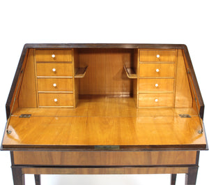 Free standing Swedish Modern secretaire in Walnut and Elm, 1940s