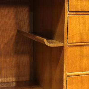 Free standing Swedish Modern secretaire in Walnut and Elm, 1940s