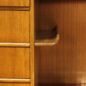 Free standing Swedish Modern secretaire in Walnut and Elm, 1940s